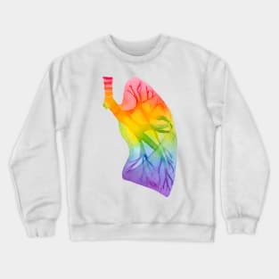 Watercolor Rainbow Lung (white) Crewneck Sweatshirt